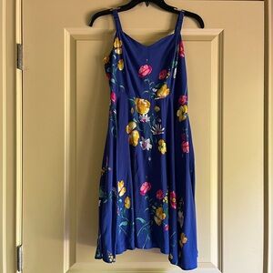 Old Navy Royal Royal blue dress with colorful floral print- size small